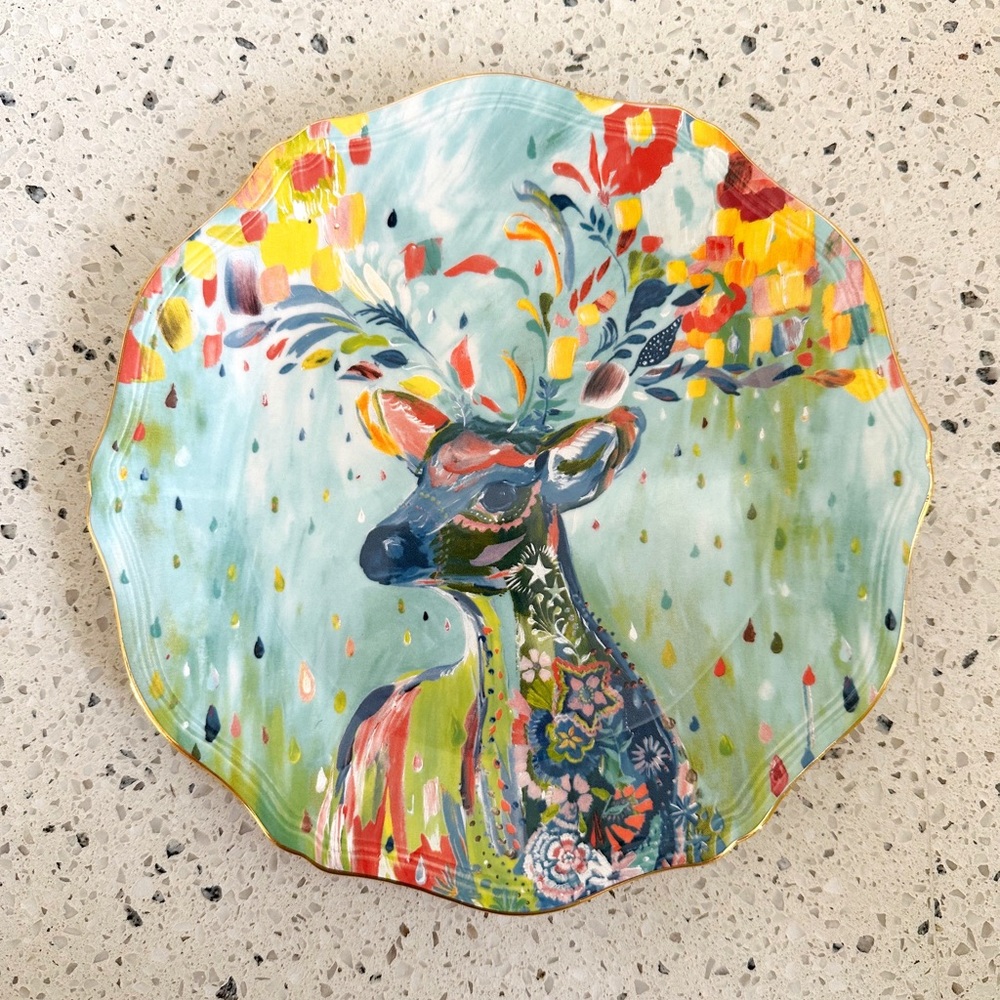 Anthropologie Starla Halfmann “Rampart” Deer Plate